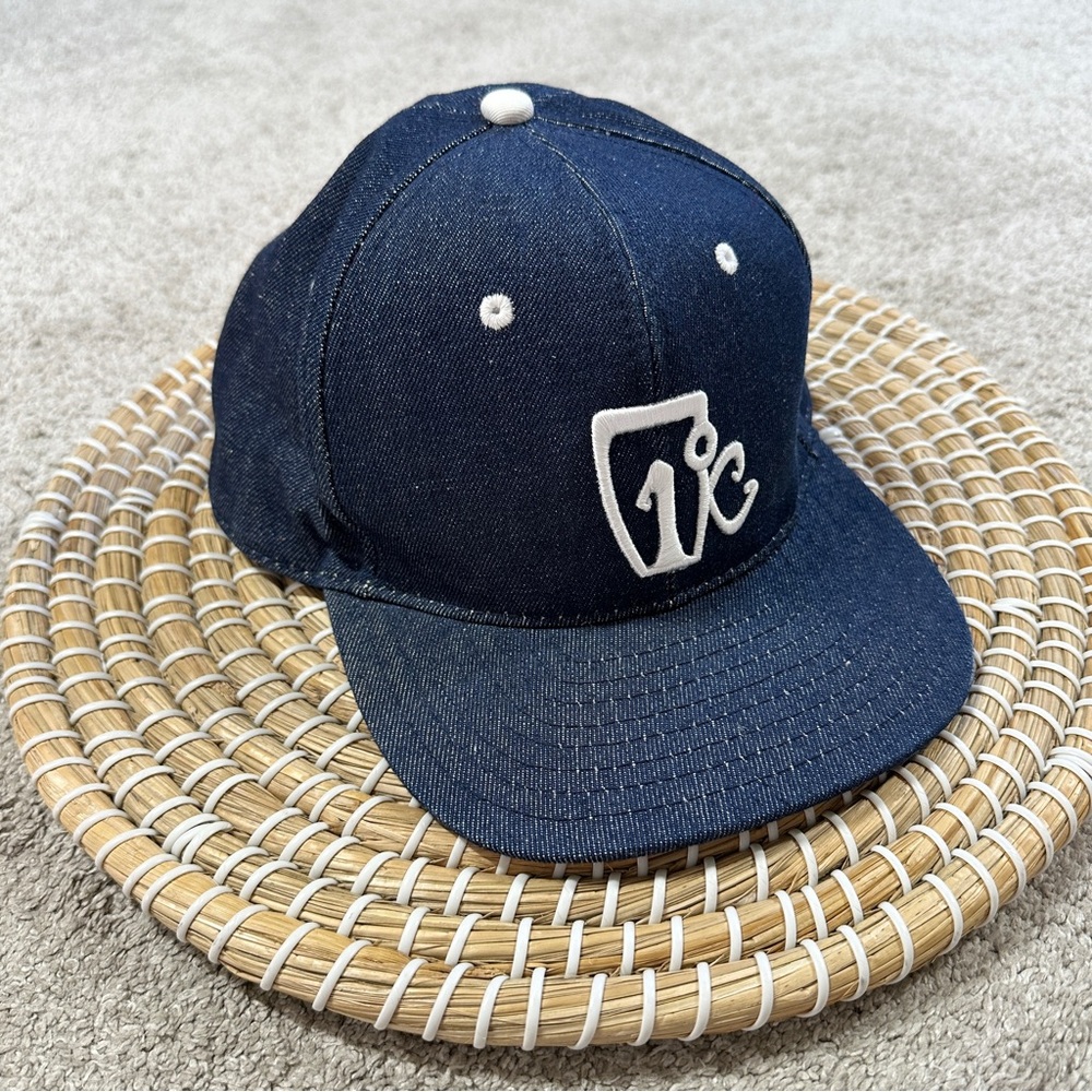 Icelantic Men’s Embroidered One Degree Snapback Hat Cotton in Navy